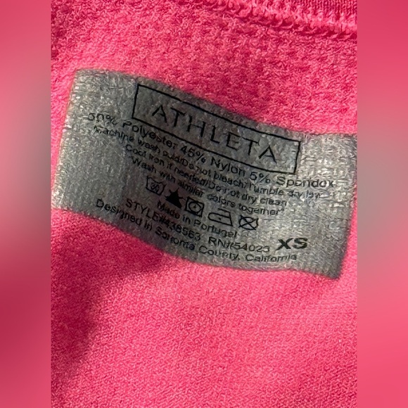 Athleta hot Neon Pink Fast Track Workout Tee women’s XS athleisure top seamless - Picture 8 of 15
